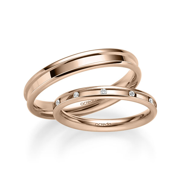 Trouwringen - Rood goud - A-2227-2