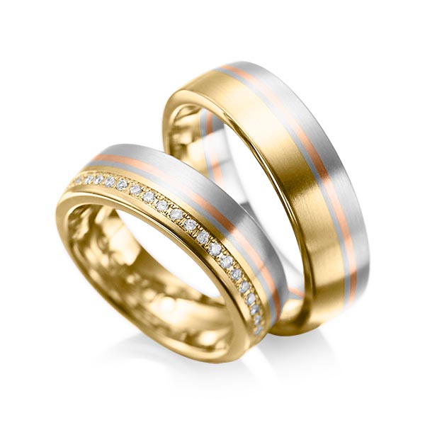 Trouwringen - Geel goud/Wit goud/Rood goud - A-1030-8