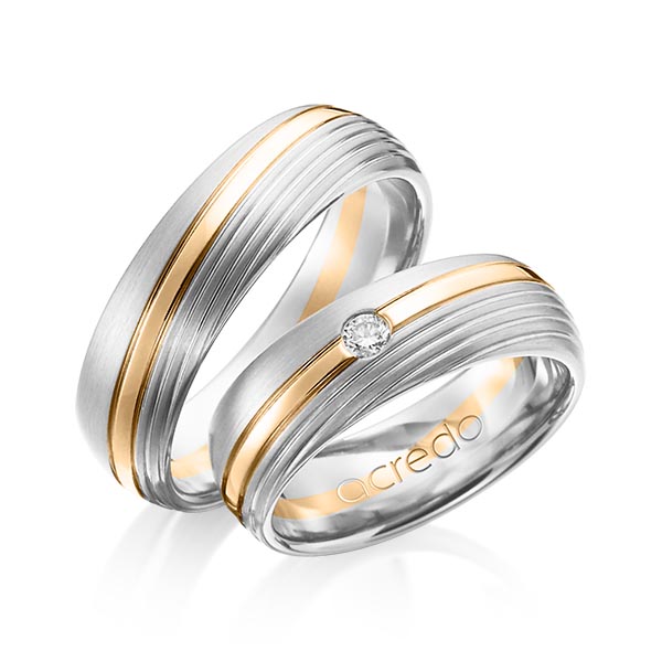 Trouwringen - Rosé goud/Wit goud - A-1151-3