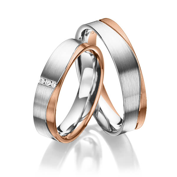 Trouwringen - Wit goud/Rood goud - A-3024-1