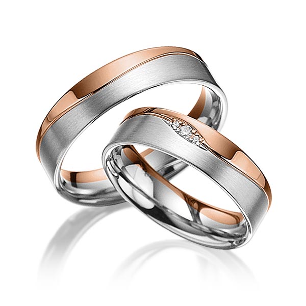 Trouwringen - Wit goud/Rood goud - A-3023-2