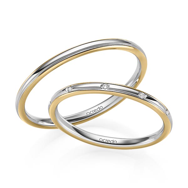 Trouwringen - Geel goud/Platina - S-1225-10