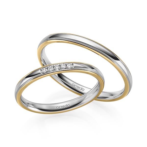 Trouwringen - Geel goud/Platina - S-1226-10