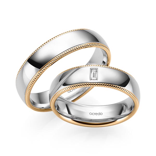 Trouwringen - Rosé goud/Platina - S-1241-9
