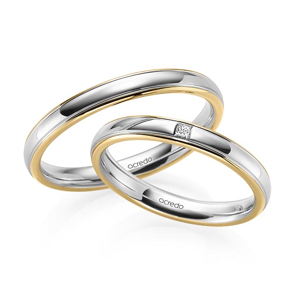 Trouwringen - Geel goud/Platina - S-1227-10