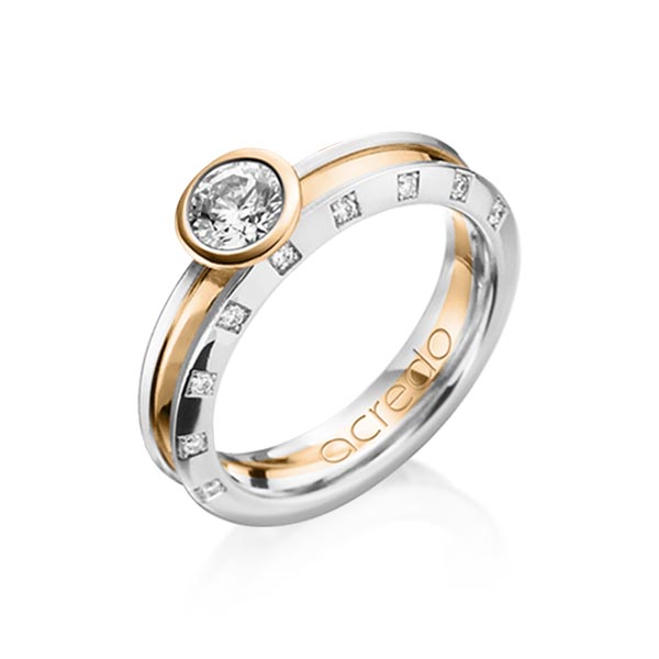Trouwringen - Rosé goud/Wit goud - A-1200-8