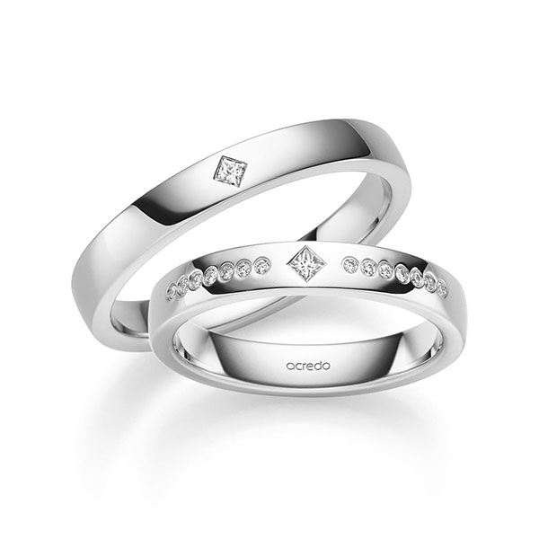 Trouwringen - Wit goud - S-1375-1