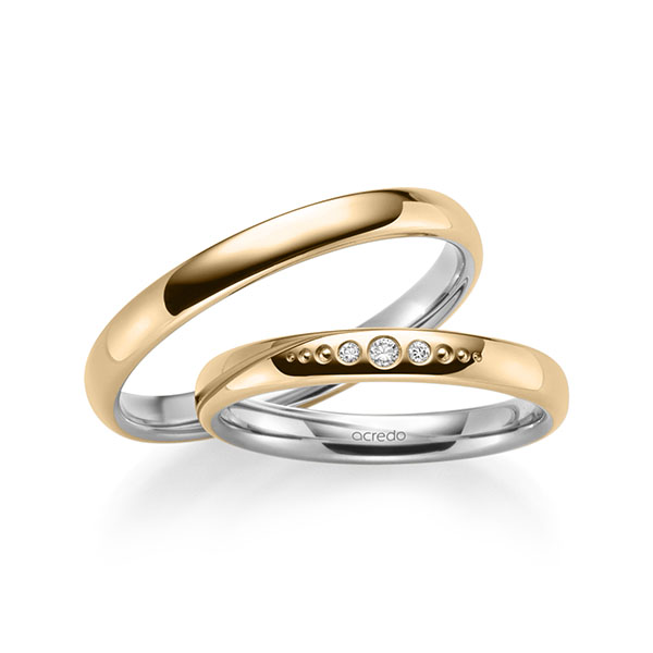 Trouwringen - Rosé goud/Platina - S-1248-1
