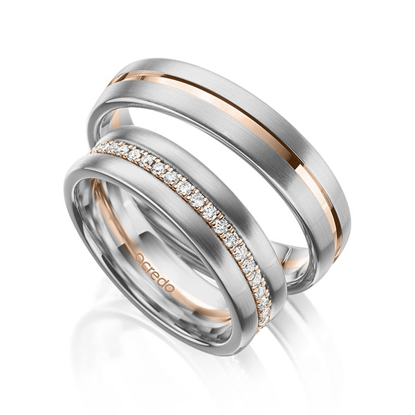 Trouwringen - Platina/Rood goud - A-2102-1