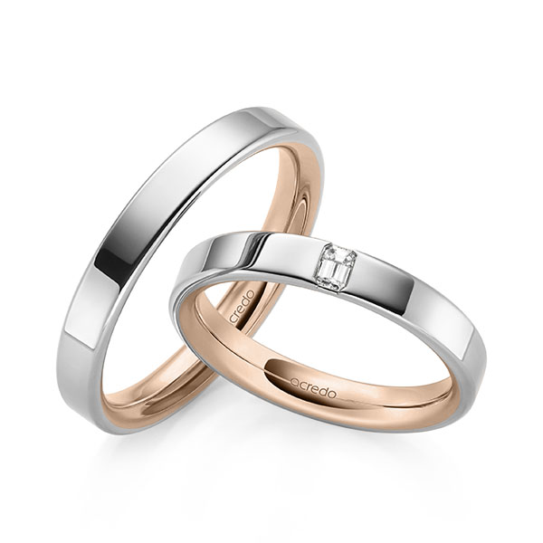 Trouwringen - Wit goud/Rood goud - A-2136-1