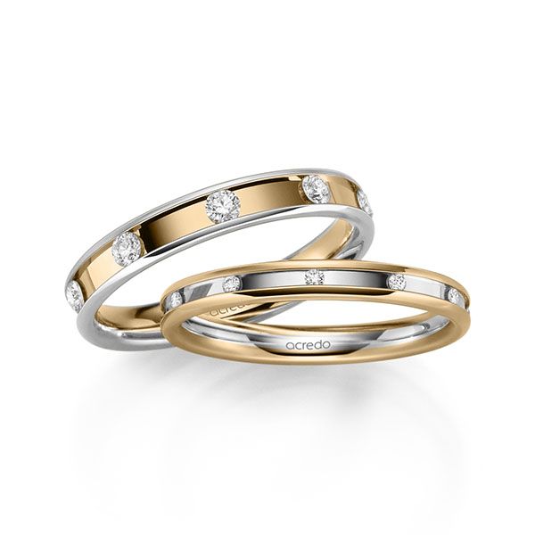 Trouwringen - Rosé goud/Wit goud - A-2178-1