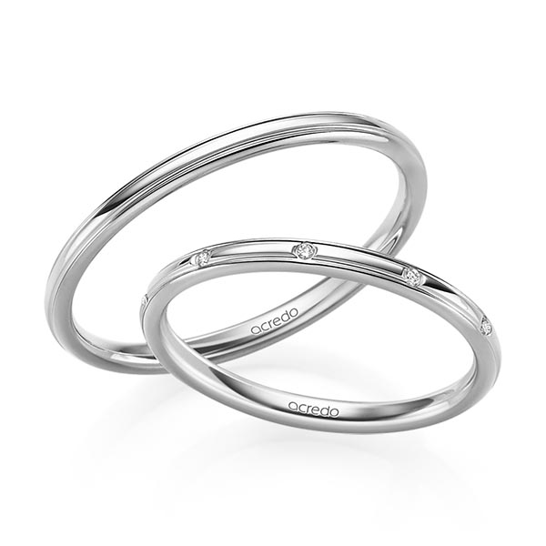 Trouwringen - Wit goud - S-1225-4