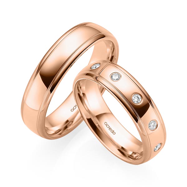 Trouwringen - Rood goud - S-1232-5