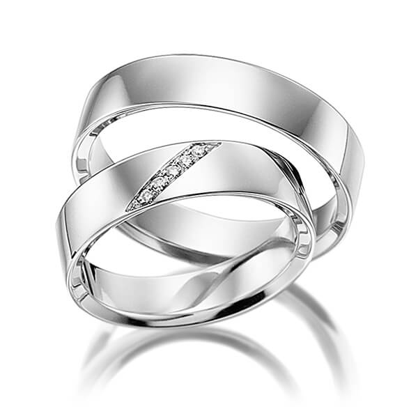 Trouwringen - Wit goud - S-1087-1