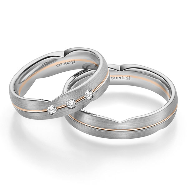 Trouwringen - Platina/Rood goud - A-2364-1