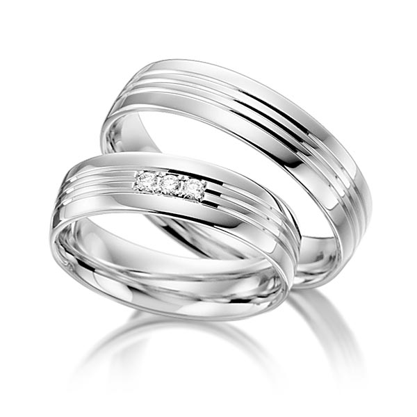 Trouwringen - Wit goud - S-1100-4
