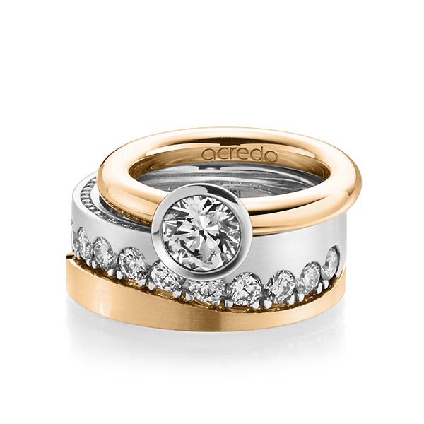 Trouwringen - Rosé goud/Wit goud - A-1237-1