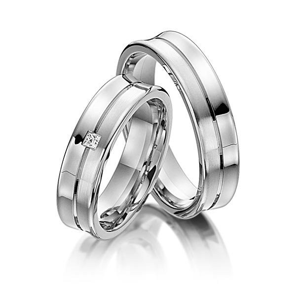 Trouwringen - Wit goud - S-1107-7