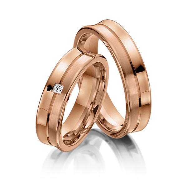 Trouwringen - Rood goud - S-1107-6