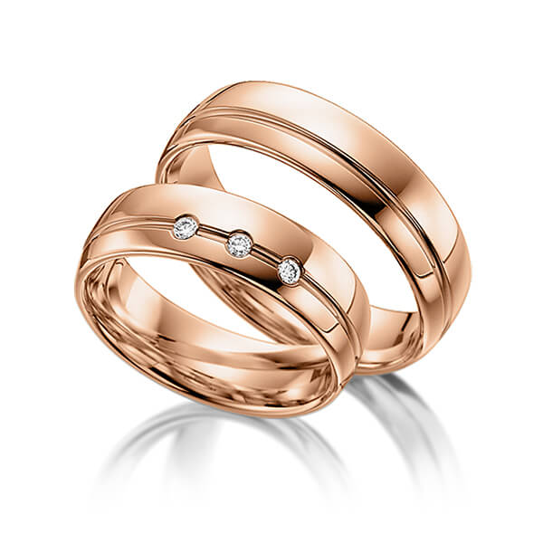 Trouwringen - Rood goud - S-1097-2