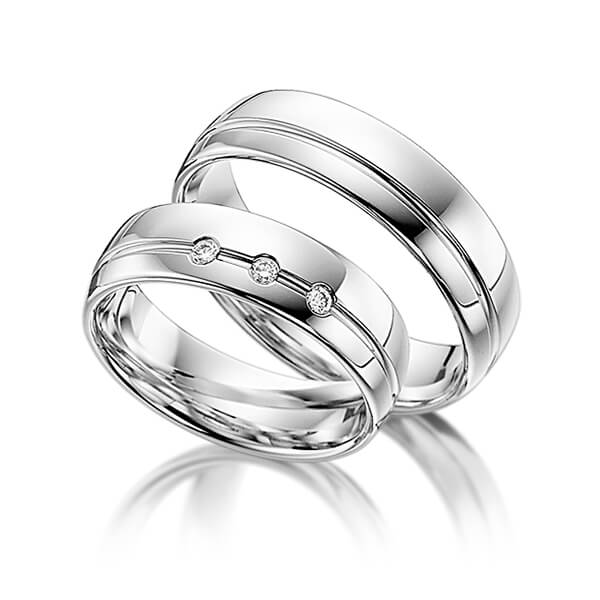 Trouwringen - Wit goud - S-1097-4