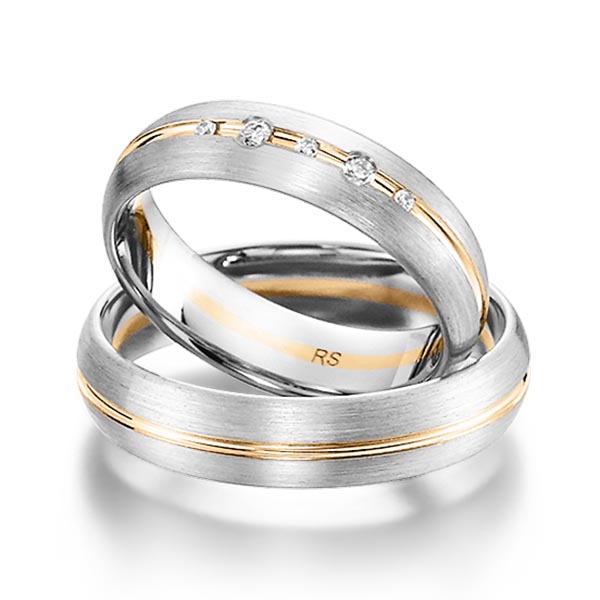 Trouwringen - Rosé goud/Wit goud - S-1163-2