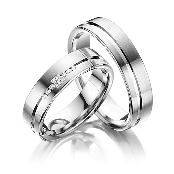 Trouwringen - Wit goud - A-6007-1