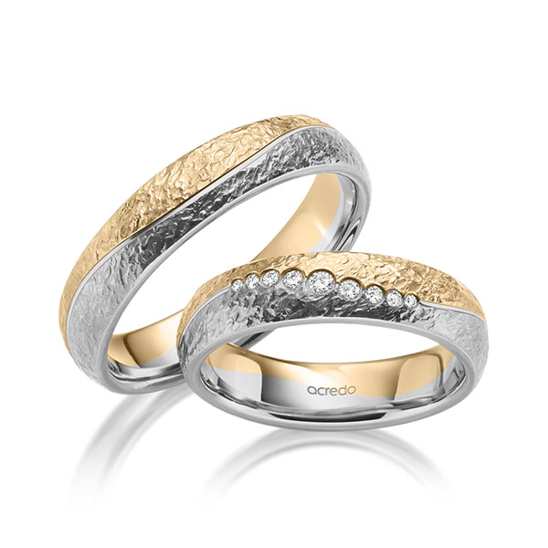 Trouwringen - Rosé goud/Platina - A-2083-1