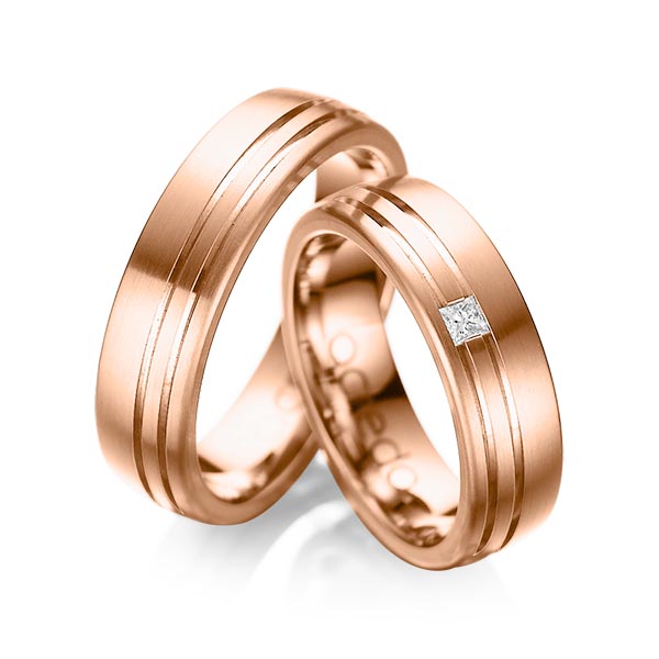 Trouwringen - Rood goud - A-1040-6