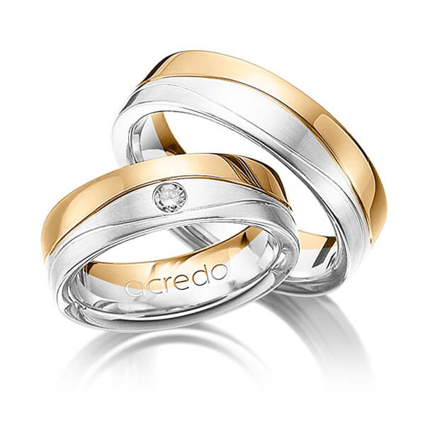 Trouwringen - Rosé goud/Wit goud - A-1160-3