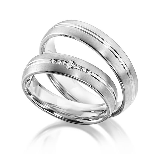 Trouwringen - Wit goud - S-1125-4