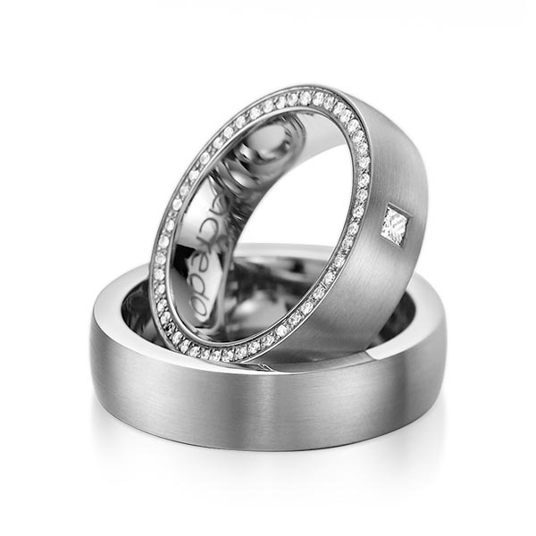 Trouwringen - Platina/Grijs goud - A-1071-2