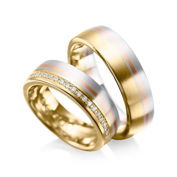 Trouwringen - Geel goud/Platina/Rood goud - A-1030-1