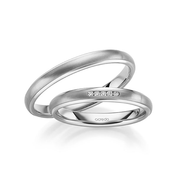 Trouwringen - Wit goud - S-1256-1