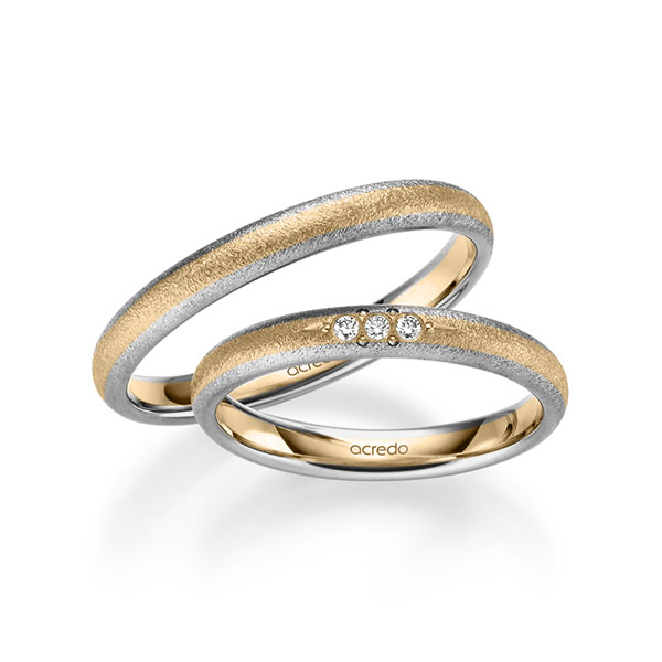Trouwringen - Rosé goud/Platina - S-1258-2