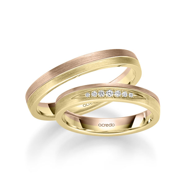 Trouwringen - Geel goud/Rood goud - S-1255-1