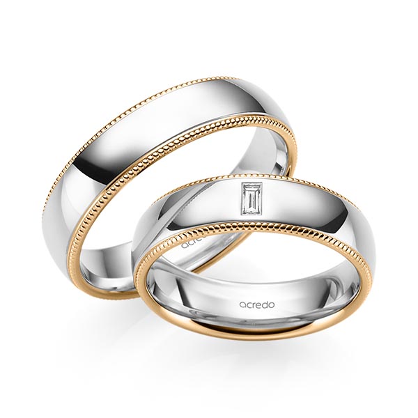 Trouwringen - Rosé goud/Wit goud - S-1241-1
