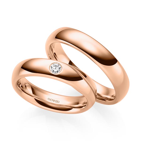 Trouwringen - Rood goud - S-1222-3