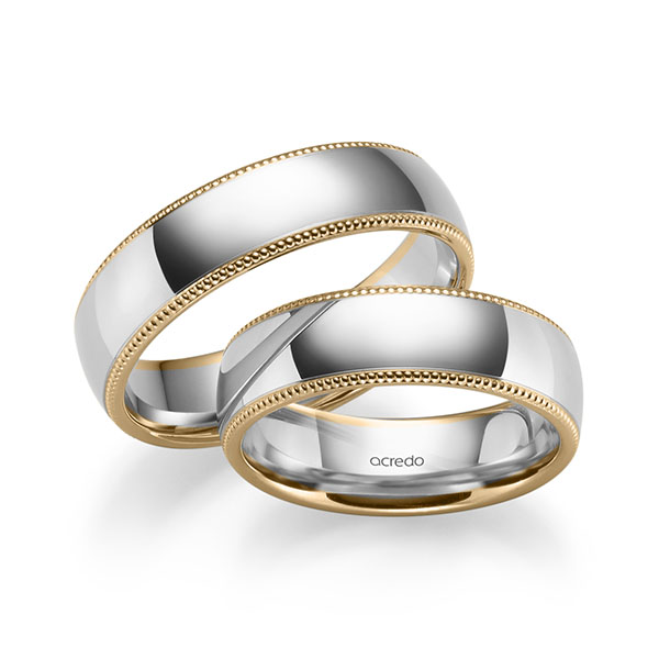 Trouwringen - Rosé goud/Wit goud - S-1278-3
