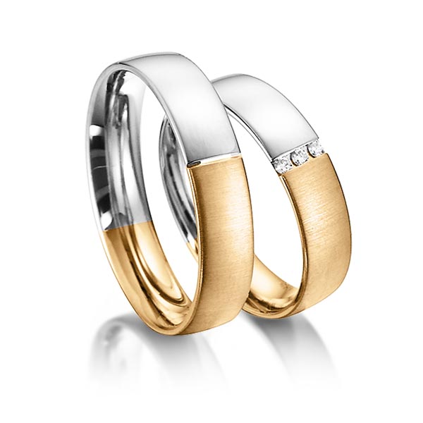 Trouwringen - Rosé goud/Wit goud - S-1147-5