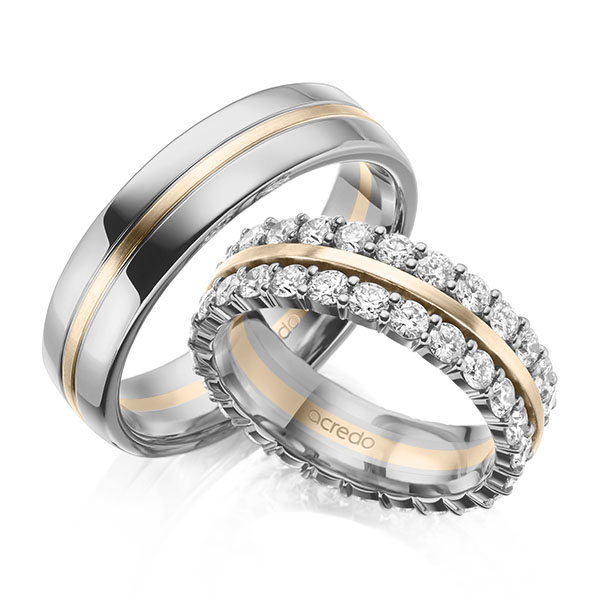 Trouwringen - Platina/Signature Goud - A-2100-18
