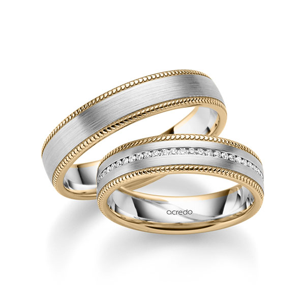 Trouwringen - Rosé goud/Wit goud - A-2376-1