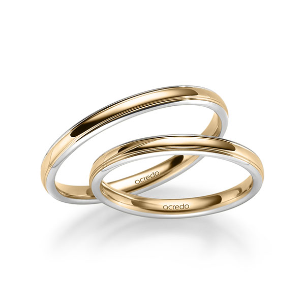 Trouwringen - Rosé goud/Wit goud - S-1281-4