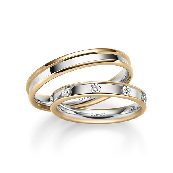 Trouwringen - Rosé goud/Wit goud - A-2229-6