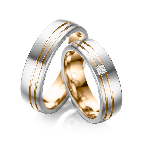 Trouwringen - Rosé goud/Wit goud - A-1040-9