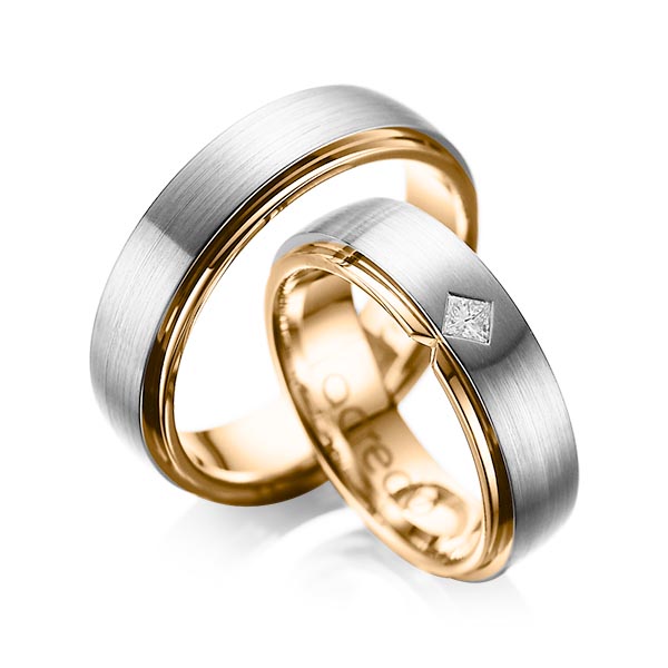 Trouwringen - Rosé goud/Platina - A-1061-5