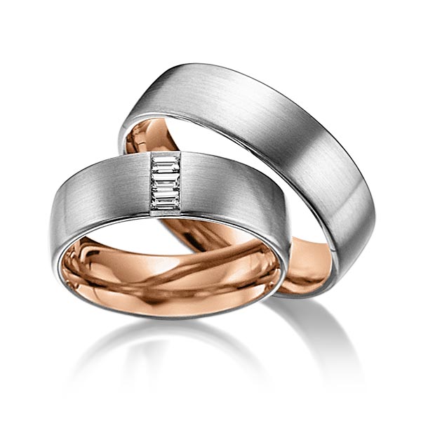 Trouwringen - Platina/Rood goud - A-6017-1