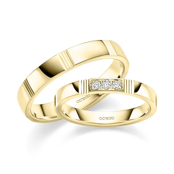Trouwringen - Geel goud - S-1429-4