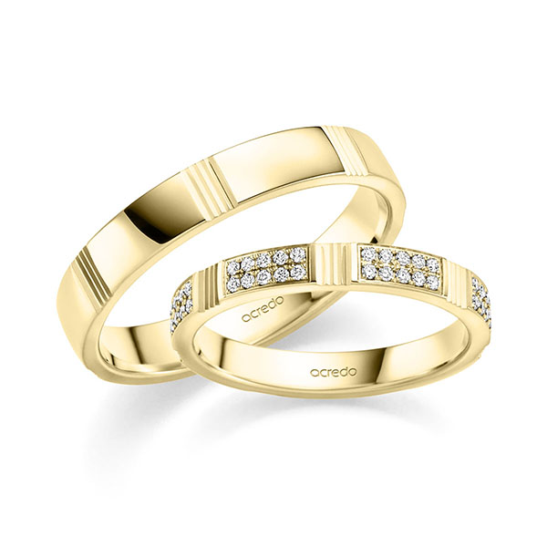 Trouwringen - Geel goud - S-1428-4