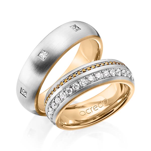 Trouwringen - Rosé goud/Platina/Wit goud - A-1254-1
